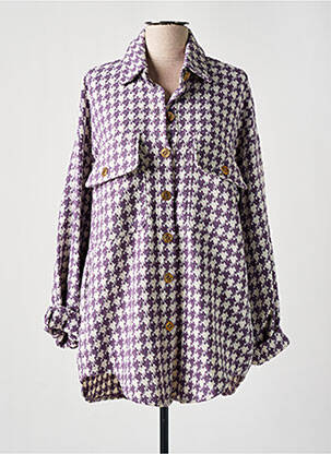 Veste casual coupe droite violet ELLI WHITE femme