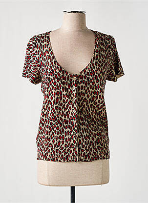 Gilet manches courtes resserrée sur le bas beige LPB femme
