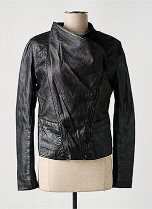 Veste en cuir poches noir OAKWOOD femme