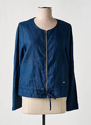 Veste casual col rond bleu MALOKA femme