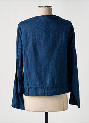 Veste casual col rond bleu MALOKA femme