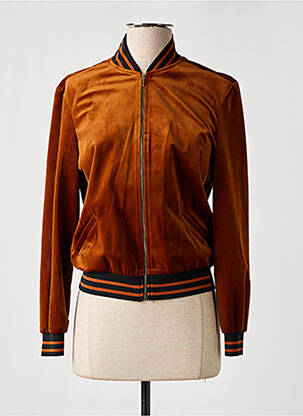 Blouson effet matière satinée marron MAMOUCHKA femme