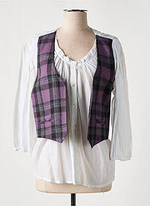 Chemisier coupe droite manches longues violet JAD femme