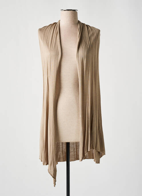 Gilet sans manche beige PAPILLONNE pour femme