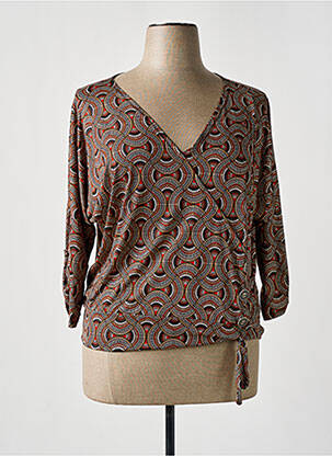 Blouse imprimé fantaisie manches 3/4 orange ME femme