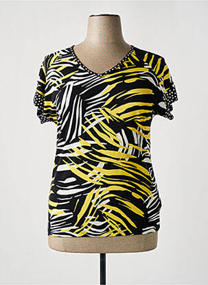 T-shirt col v manches courtes jaune TELMAIL femme
