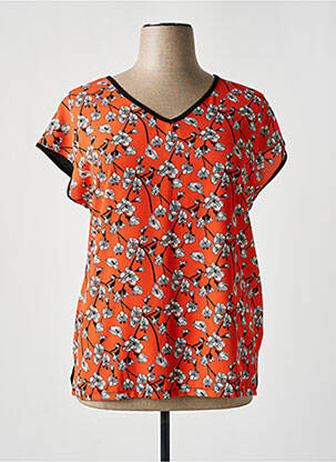 T-shirt coupe droite manches courtes orange TELMAIL femme