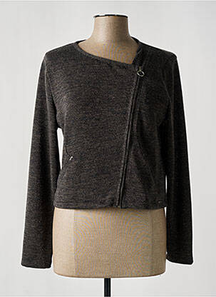 Veste casual col rond gris MALOKA femme