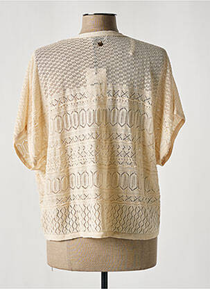 Gilet manches courtes col v beige LE PETIT BAIGNEUR femme