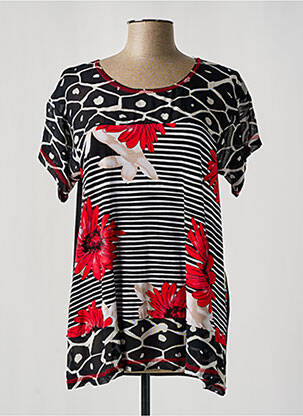 Top stretch manches courtes noir KAKIE femme
