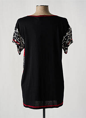 Top stretch manches courtes noir KAKIE femme