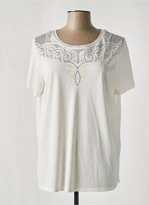 Top tissage jersey manches courtes beige DIANE LAURY femme