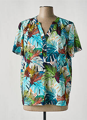Blouse imprimé fantaisie manches courtes bleu DIANE LAURY femme