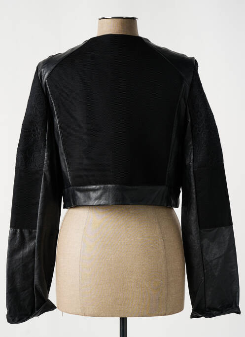Veste simili cuir coupe cintrée noir RINASCIMENTO femme