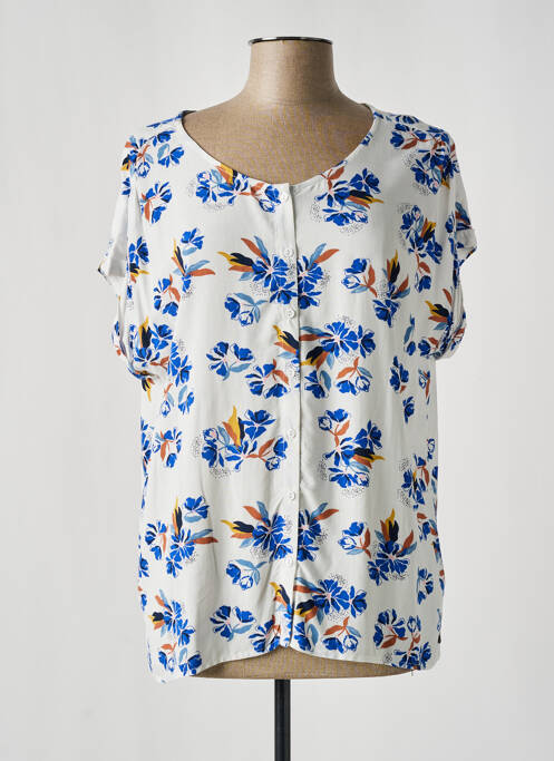 Chemisier manches courtes manches courtes blanc ÉTYMOLOGIE femme