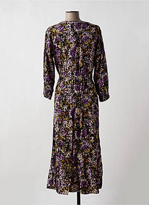 Robe longue manches longues manches longues violet CREAM femme
