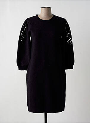 Robe pull resserrée sur le bas manches 3/4 noir ESQUALO femme