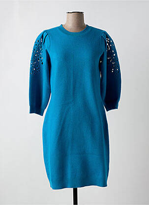 Robe pull resserrée sur le bas manches 3/4 bleu ESQUALO femme