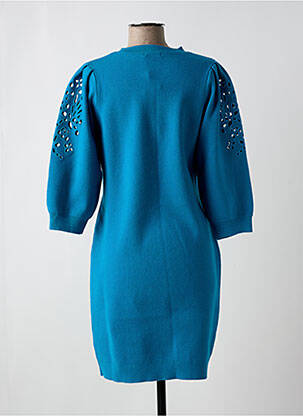 Robe pull resserrée sur le bas manches 3/4 bleu ESQUALO femme