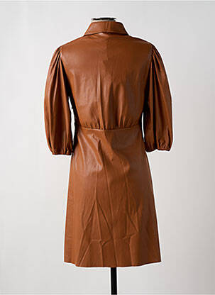 Robe mi-longue manches 3/4 manches 3/4 marron ESQUALO femme