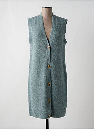 Gilet sans manche maille fine bleu CREAM femme
