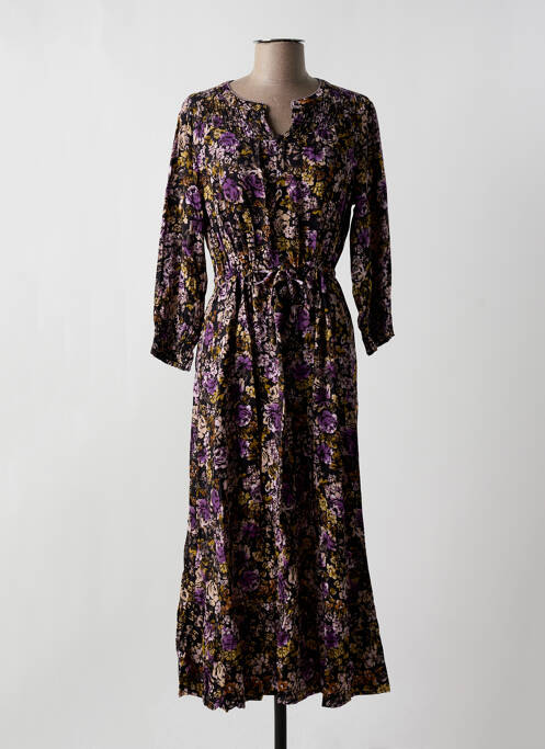 Robe longue manches longues manches longues violet CREAM femme