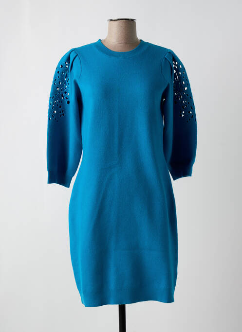 Robe pull col rond manches 3/4 bleu ESQUALO femme