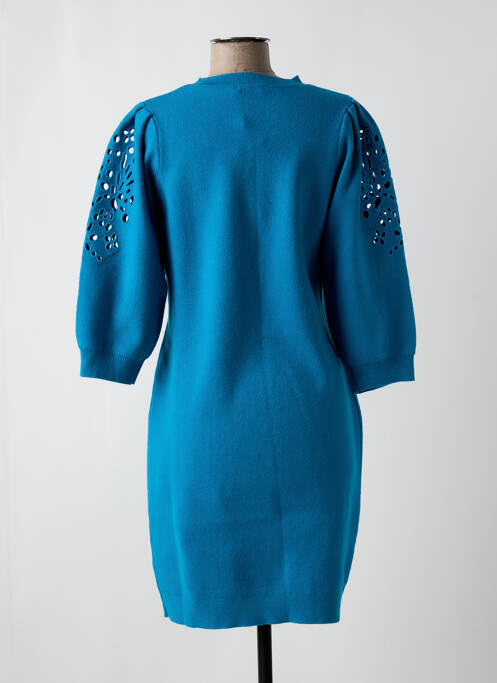 Robe pull col rond manches 3/4 bleu ESQUALO femme