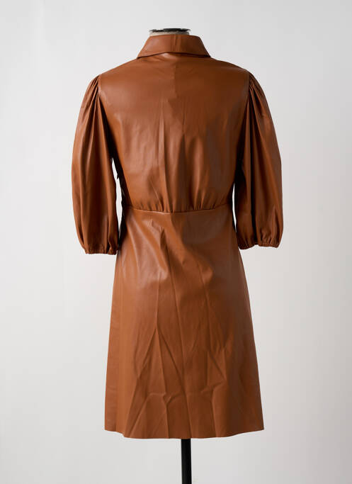 Robe mi-longue manches 3/4 manches 3/4 marron ESQUALO femme
