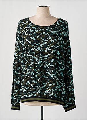 Blouse imprimé fantaisie manches longues vert GEISHA femme