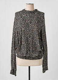 Top tissage jersey manches longues marron GEISHA femme
