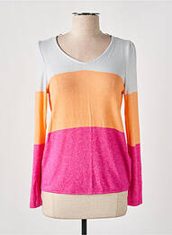 Pull stretch manches longues rose STREET ONE femme