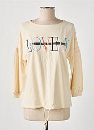 Top tissage jersey manches 3/4 beige STREET ONE femme