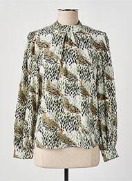 Blouse imprimé fantaisie manches longues vert GEISHA femme