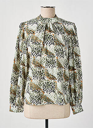 Blouse imprimé fantaisie manches longues vert GEISHA femme