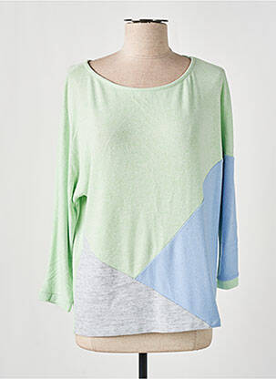 Pull tissage chiné manches longues vert STREET ONE femme