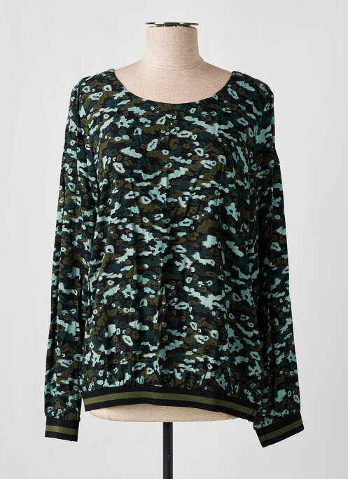 Blouse imprimé fantaisie manches longues vert GEISHA femme