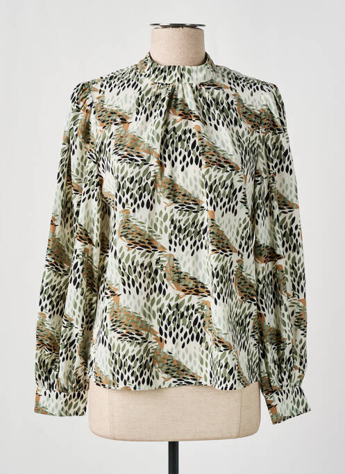 Blouse imprimé fantaisie manches longues vert GEISHA femme