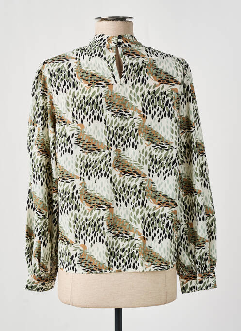 Blouse imprimé fantaisie manches longues vert GEISHA femme