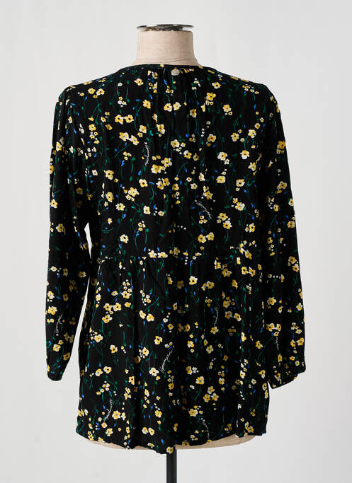 Blouse tissage popeline manches 3/4 noir STREET ONE femme
