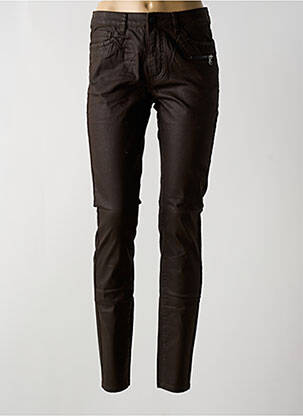 Pantalon slim stretch taille normale marron GEISHA femme