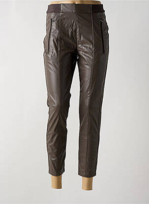 Pantalon 7/8 taille élastique taille normale marron STREET ONE femme