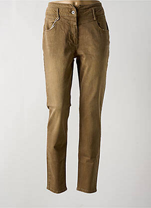 Pantalon slim taille normale taille normale marron GEISHA femme