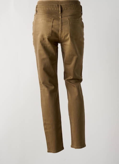 Pantalon slim taille normale taille normale marron GEISHA femme