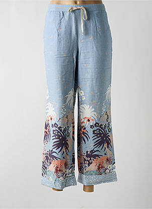 Pantalon droit tissage popeline taille normale bleu WHITE STUFF femme