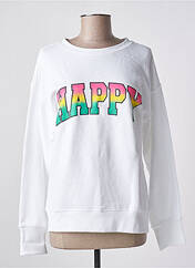 Sweat-shirt blanc HAPPY pour femme seconde vue