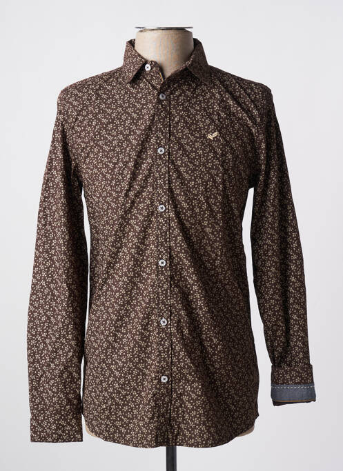 Chemise manches longues marron KAPORAL pour homme