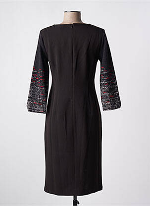 Robe mi-longue manches 3/4 manches 3/4 gris LA FEE MARABOUTEE femme