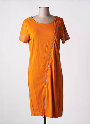 Robe mi-longue manches courtes manches courtes orange LIU JO femme