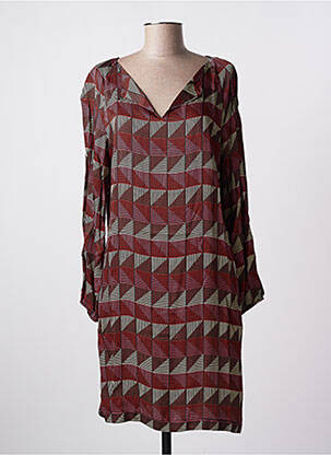 Robe mi-longue coupe fluide manches longues marron LA FÉE ATELIER BY LA FÉE MARABOUTÉE femme